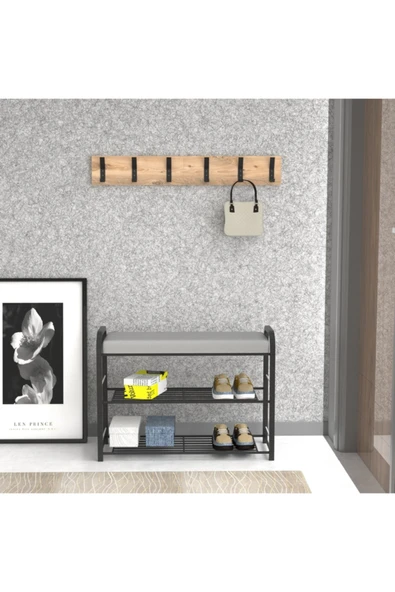 Retodesign Retohome Askılıklı Metal 3 Katlı Minderli Ayakkabılık Ve Çok Amaçlı Raf 2323 ürün görseli 1