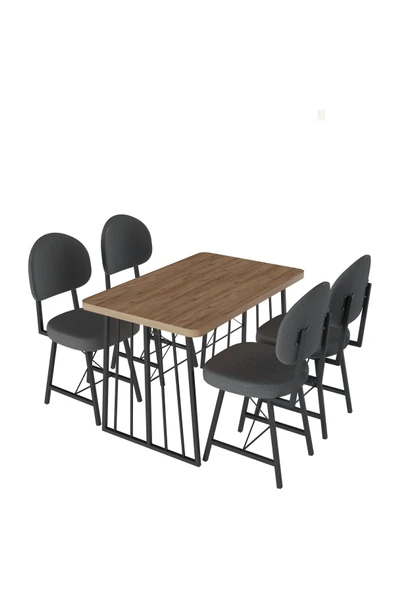 Retodesign Star Yemek Masası 4 Stil Sandalyeli Takım 1265 ürün görseli 1