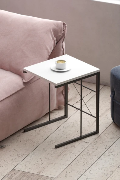 Retodesign 3 Lü Zigon Sehpa Beyaz 3002 - Resim 4