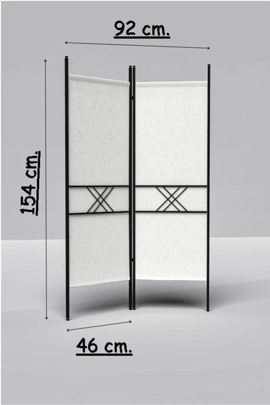 Retodesign BEYAZ 2 KANAT PARAVAN 1442B - Resim 2