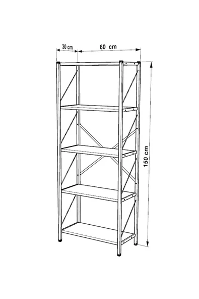 Retodesign 5 Katlı Kitap Rafı - Resim 6