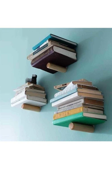 Retodesign Uçan Kitap Rafı Duvar Rafı 3 Adet Takım ürün görseli 1