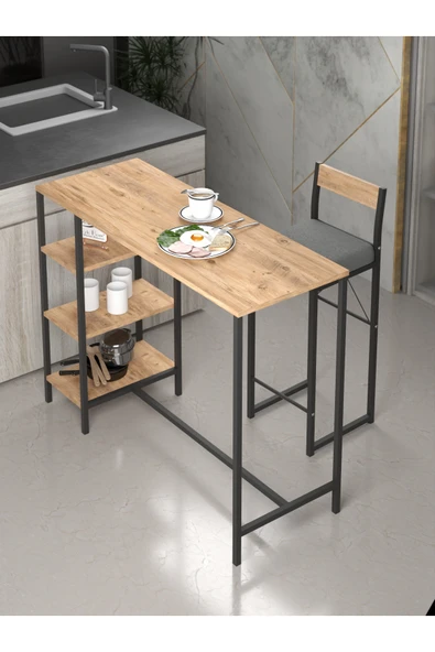 Retodesign RETODESİGN RAFLI MİNDERLİ GOOD TAKIM ÇAM 2654 - Resim 4