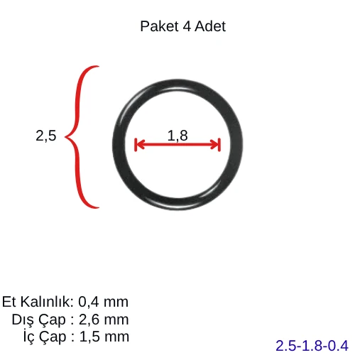 Plakalı Eşanjör Oring Conta Seti (4 ad.) 25*18*0,4 ürün görseli 1