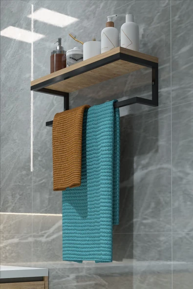 Retodesign Ay Banyo Rafı , Duvar Rafı , Havlu Rafı 1002 ürün görseli 1