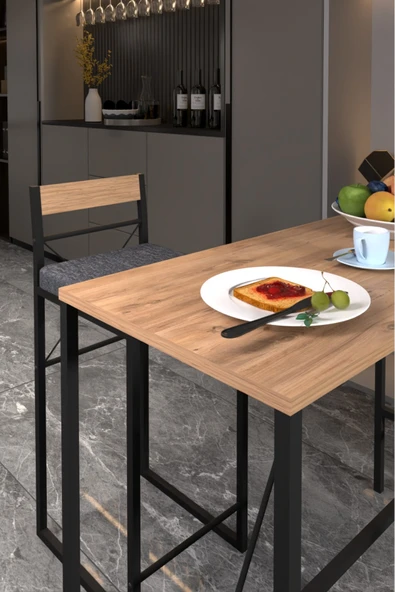 RETRODESİNG Retodesign Minderli Good Bar Masa Takımı - Resim 4