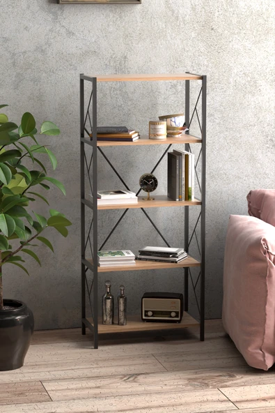 Retodesign 5 Katlı Kitap Rafı,Kitaplık, Çok Amaçlı Raf 2680 ürün görseli 1