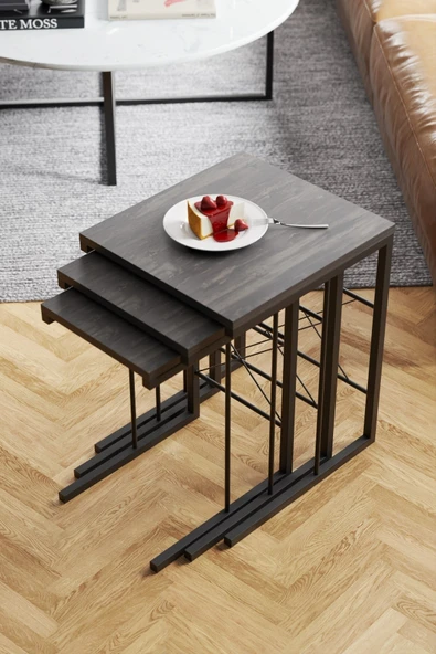 Retodesign 3 Lü Tuvalu Zigon Sehpa 3003 ürün görseli 1