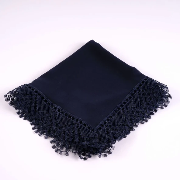 İğne Oyalı Şal (Namaz Örtüsü, 144x68 cm. Lacivert) ürün görseli 1