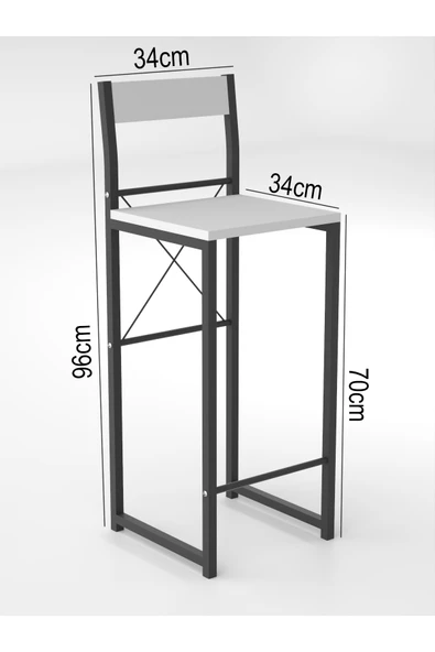 Retodesign RETODESİGN BEYAZ GOOD BAR MASA TAKIMI 1651B - Resim 3