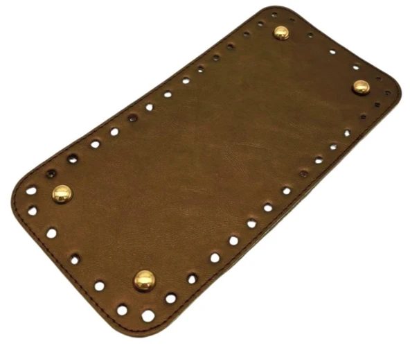 Angel Çanta Aksesuar Suni Deri Bakır Renk DikdörtgenTaban 25X12 Cm Light Gold Metalli ürün görseli 1