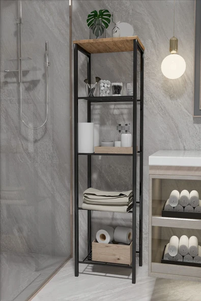 Retodesign RETODESİGN SİYAH 40 CM.ÇOK AMAÇLI RAF, MUTFAK RAFI , BANYO DÜZENLEYİCİ RAF 1893S ürün görseli 1