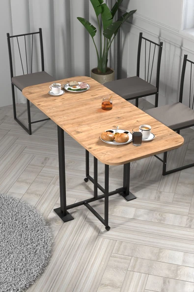 Retodesign EFES ÇAM KATLANIR MASA. MUTFAK MASASI, YEMEK MASASI, ürün görseli 1