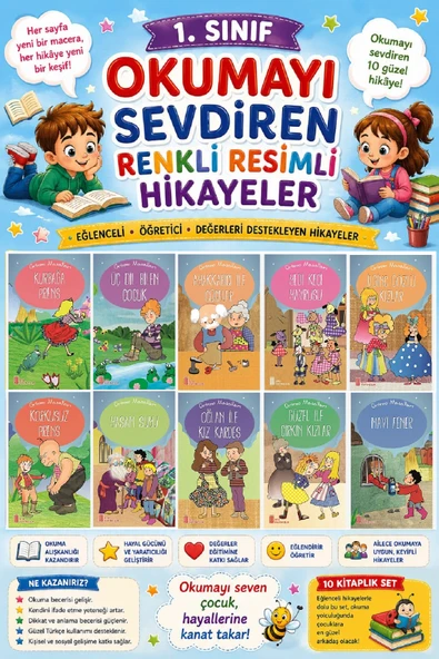1. Sınıf Okumayı Sevdiren Renkli Resimli Hikayeler 9 - 10 Kitap ürün görseli 1