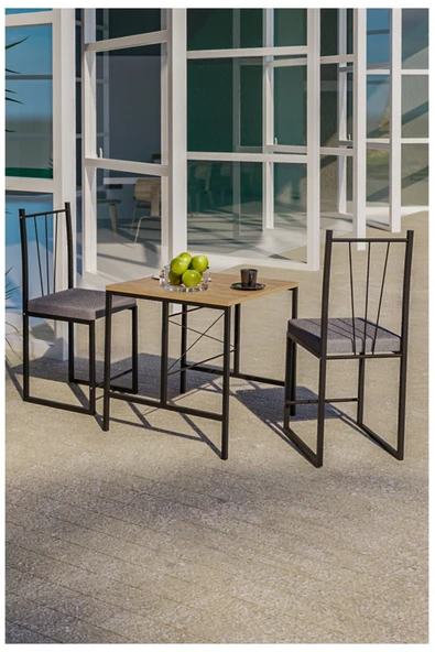 Retodesign Minderli Yıldız 2 Kişilik Masa Takımı ürün görseli 1