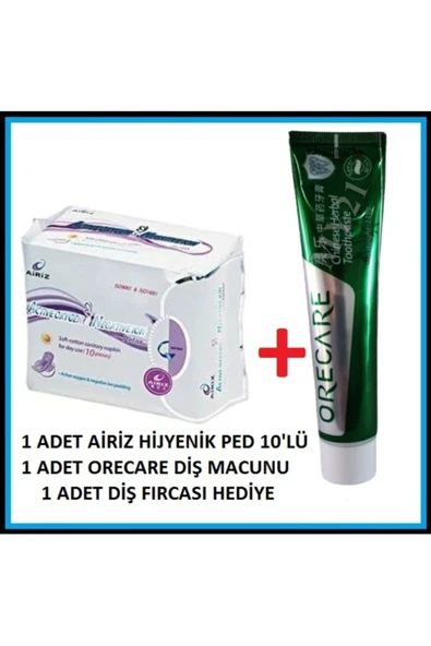 ORECARE Tiens Airiz Hijyenik Kadın Pedi Gündüz Kullanım Paketi Içi 10'lu ürün görseli 1