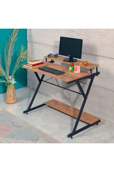 Retodesign Atlantik Çam Gaming Masa Bilgisayar Masası 1108 ürün görseli 1