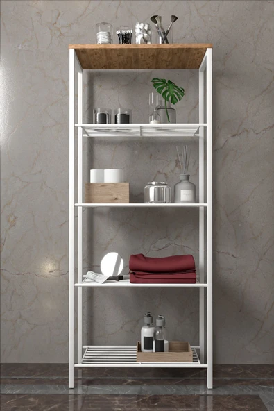 Retodesign Beyaz 63/30 Çok Amaçlı Raf, Mutfak Rafı , Banyo Düzenleyici Raf 1892b ürün görseli 1
