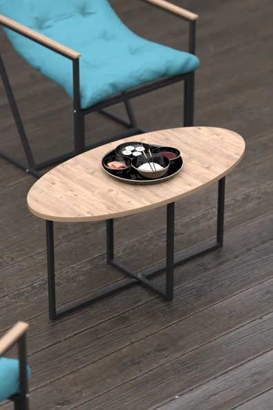 Retodesign Oval 90/45 Ebatlarında Orta Sehpa 2880 ürün görseli 1
