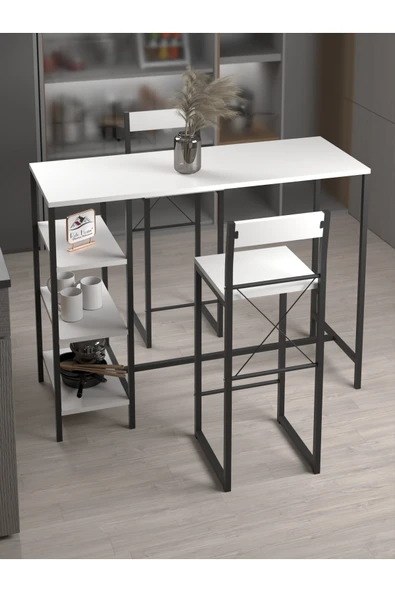 Retodesign Raflı Good Bar Takımı Beyaz 2652 - Resim 2