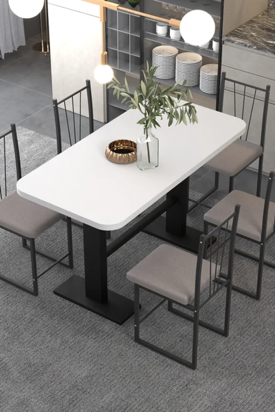 Retodesign KLAS 70/140 BEYAZ YEMEK MASASI, MUTFAK MASASI , KAFE MASASI 1690B ürün görseli 1