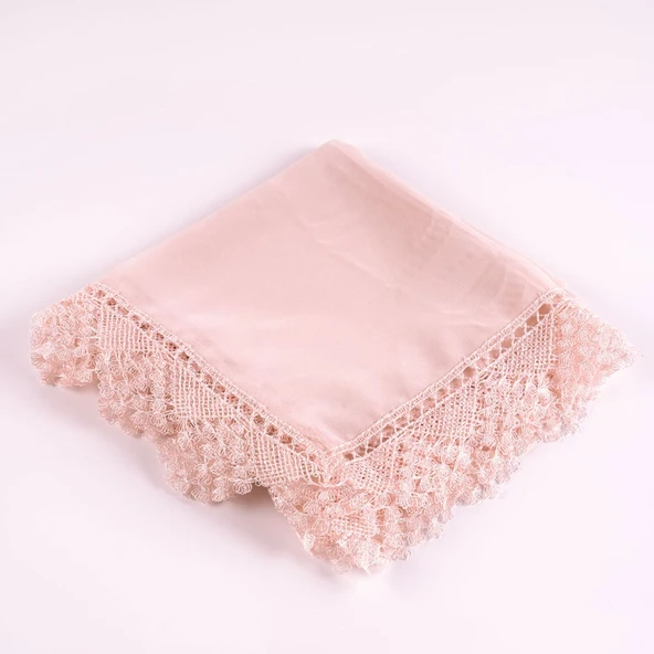 İğne Oyalı Şal (Namaz Örtüsü, 144x68 cm. Pembe) ürün görseli 1