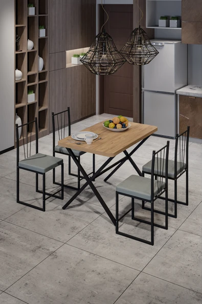 Retodesign X masa 4 Kişilik Yemek Masası Takımı ürün görseli 1