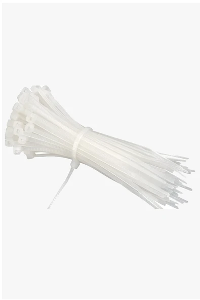Tanpet Plastik Kelepçe Cırt Kablo Bağı 2.5x200MM  Beyaz 300 Adet - Resim 2