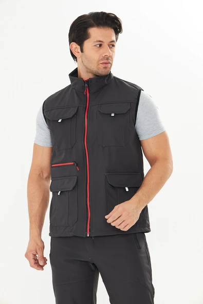 Orange Safety Softshell Füme Yelek ürün görseli 1