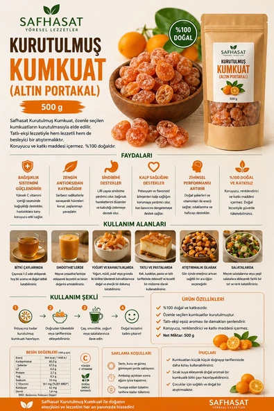 Safhasat Kurutulmuş Kumkuat (Altın Portakal) 500 g ürün görseli 1