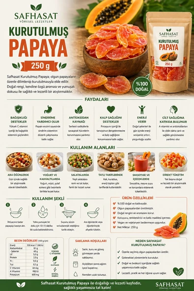 Safhasat Kurutulmuş Papaya 250 g ürün görseli 1