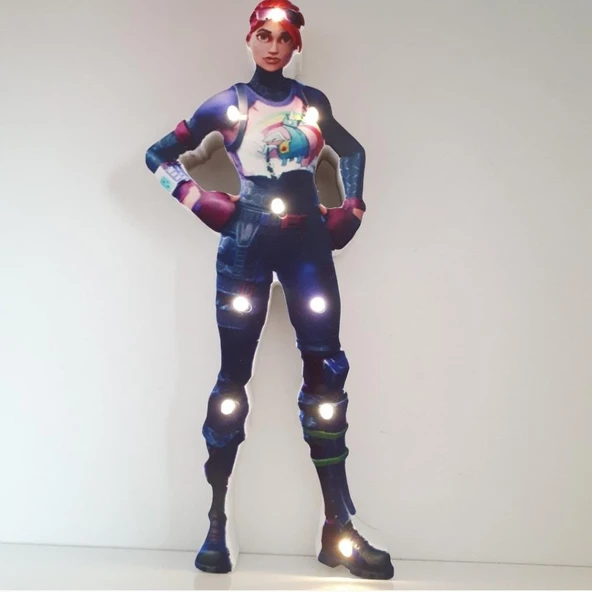 Led Fortnite Brite Bomber Karakteri Led Işıklı Pano Biblo Ahşap Masa Dekor ürün görseli 1