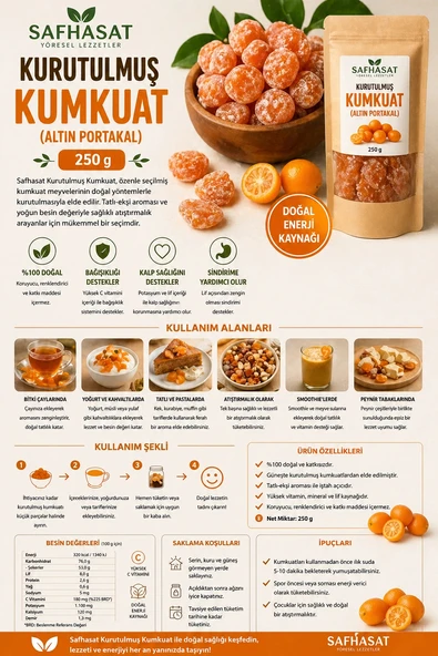 Safhasat Kurutulmuş Kumkuat (Altın Portakal) 250 g ürün görseli 1