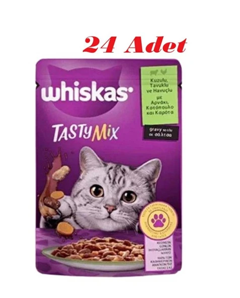 Whiskas Pouch Tastymix Kuzu & Tavuk & Havuçlu Yetişkin Kedi Maması 85 Gr*24 Adet ürün görseli 1