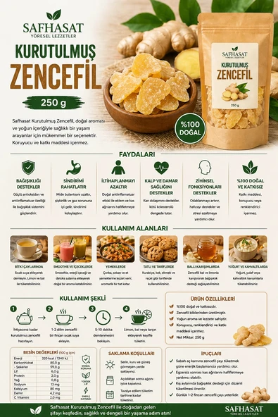 Safhasat Kurutulmuş Zencefil 250 g ürün görseli 1
