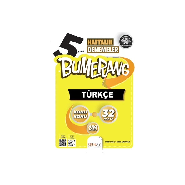 Günay Yayınları 5. Sınıf Bumerang 32 Haftalık Türkçe Denemeleri ürün görseli 1