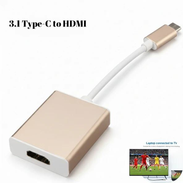 3.1 Type-C to HDMI Adaptör Dönüştürücü 4K | Monitör, Smart TV, Projeksiyon Uyumlu ürün görseli 1