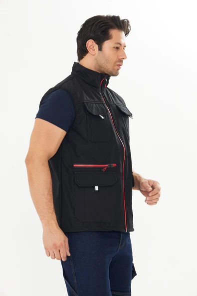 Orange Safety Softshell Siyah Yelek - Resim 2