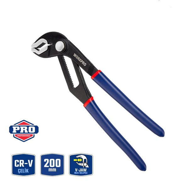 WORKPRO WP231086 200MM CR-V Profesyonel Ayarlı Düğmeli Fort Pense ürün görseli 1
