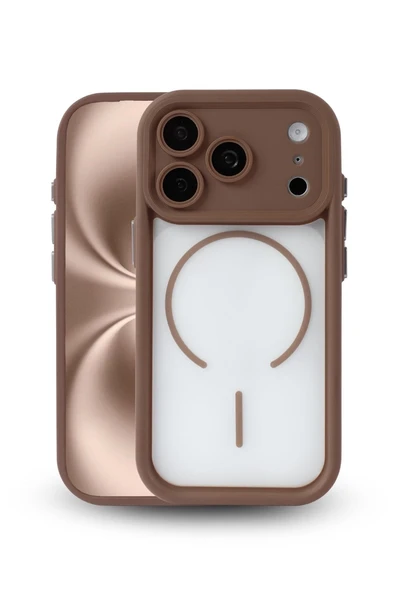 iPhone 17 Pro Uyumlu Kamera Korumalı Magsafe Wireless Şarj Özellikli Mat Silikon Haki renkli Silikon Telefon Kılıfı ürün görseli 1