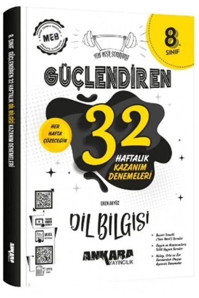 8. Sınıf Dil Bilgisi Güçlendiren Haftalık Kazanım Denemeleri Ankara Yayıncılık ürün görseli 1