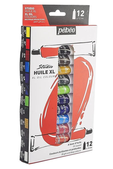 Pepeo Yağlı Boya 12 Renk 12 ml 1 Paket Yağlı Boya Seti 12 li Ahşap Tuval Taş Ağaç Boyamalar İçin İdea Boyama Seti ürün görseli 1