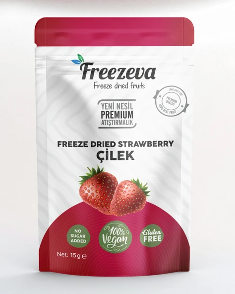 Dondurularak Kurutulmuş Dilim Çilek 15 gr - Freeze Dried Çilek - Çilek Kuru Meyve Cipsi ürün görseli 1