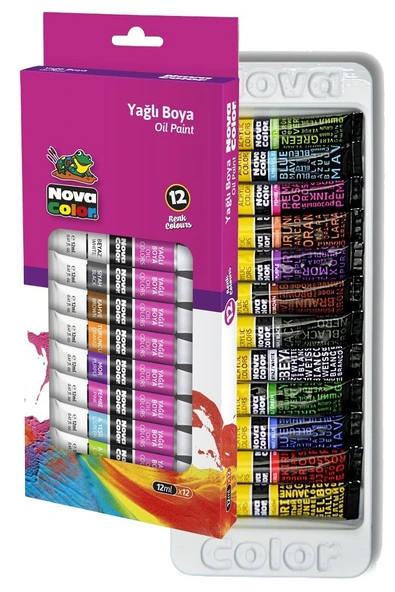 Yağlı Boya Seti 12 Renk 12 Ml 1 Paket Nova Color Yağlıboya 12 li Seti Tüpte Canlı Renkler ürün görseli 1