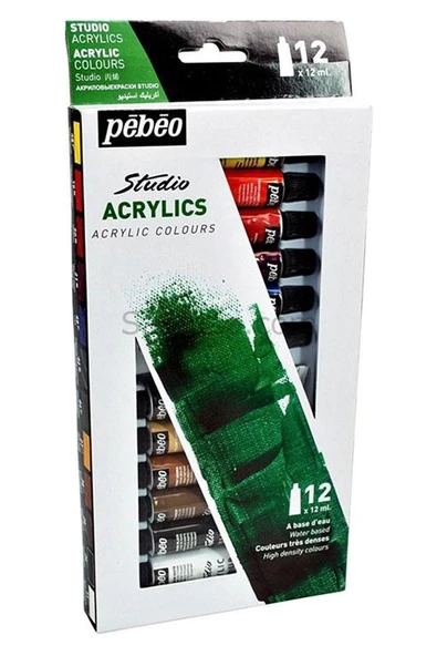 Pepeo Akrilik Boya 12 Renk 12 ml 1 Paket Akrilik Boya Seti 12 li Ahşap Tuval Taş Ağaç Boyamalar İçin İdea Boyama Seti ürün görseli 1