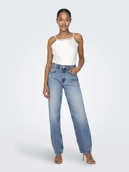 ONLY Bayan Yüksek Bel Rahat Kesim Kot Pantolon 15263588 ürün görseli 1
