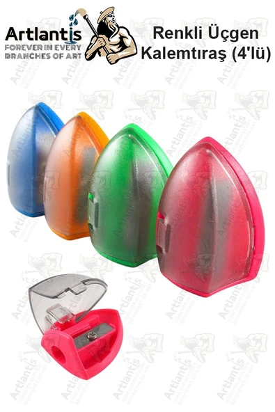 Kalemtraş 4 Adet Hazneli Standart Kalem Açacağı Plastik Kalemtıraş Fixpoint P-6027 Kalem Traş ürün görseli 1
