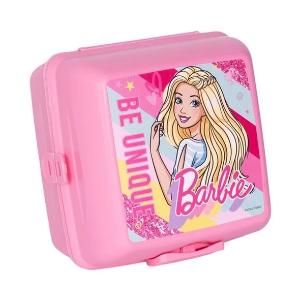 Beslenme Kutusu 4 Bölmeli Barbie Pembe Renk No:2 Kız Figürlü 1 Adet Yemek Saklama Kabı Beslenme Çantası ürün görseli 1