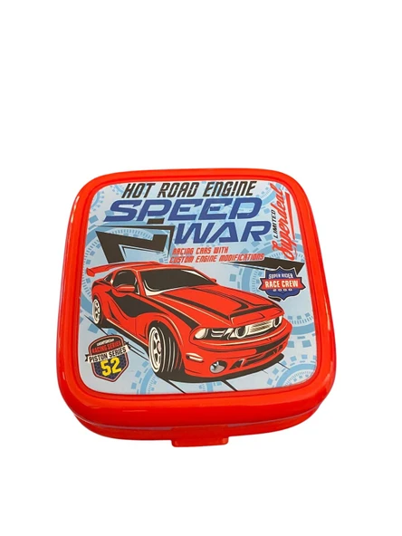 Beslenme Kutusu 4 Bölmeli Mustang Kırmızı Renk Erkek Figürlü 1 Adet Yemek Saklama Kabı Beslenme Çantası ürün görseli 1