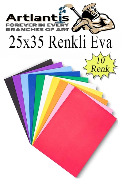 Eva 25x35 cm 10 Renk 1 Paket Eva Süngeri 10'lu Okul Öncesi Kreş Anasınıfı Elişi Etkinlikleri ürün görseli 1
